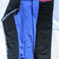  3 NIKE DRI-FIT WOMEN'S Leggings Black/BLUE SMALL: 1 BLACK PINK WAISTBAND S:M