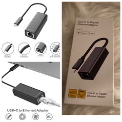 USB C to Gigabit Ethernet Adapter - Type C Wired Network to RJ45 LAN Converter Adapter Compatible for MacBook Pro 2020 2019 2018 2017 MacBook Air Ipad