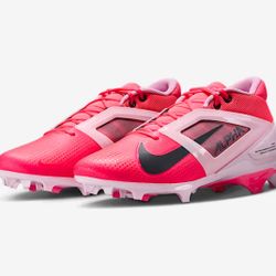 Nike Alpha Menace 4 Pro NRG Racer Pink/Grey Cleats Men's HJ4568-600 Size 7.5