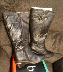 New dark brown boots size 10