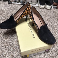 Franco Sarto Leopard And Black Heels