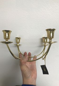 PARTYLITE fine brass candle stick holder quartet