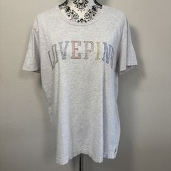 Victoria's Secret Pink Campus Tee Size XL Rhinestones Bling Logo Oversized