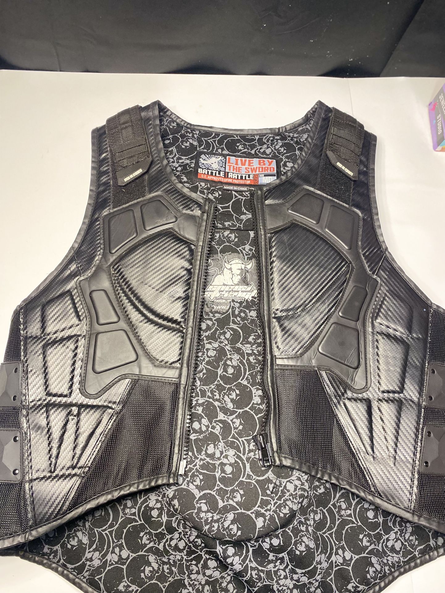 Speed and Strength True Grit Black Armored Motorcycle Vest Men's Size M