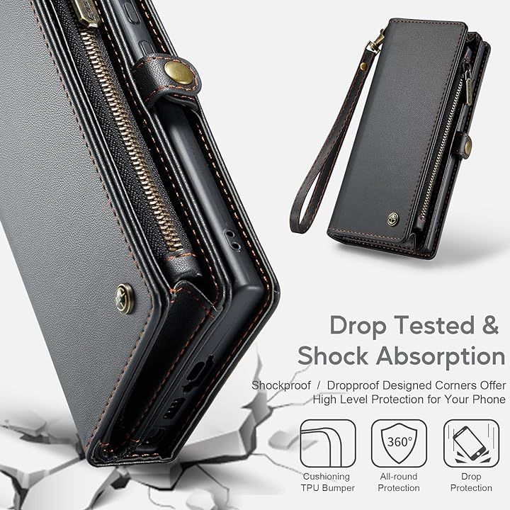 iPhone 12 Mini Case Wallet,Retro PU Leather Strap Wristlet Flip Case with Magnet