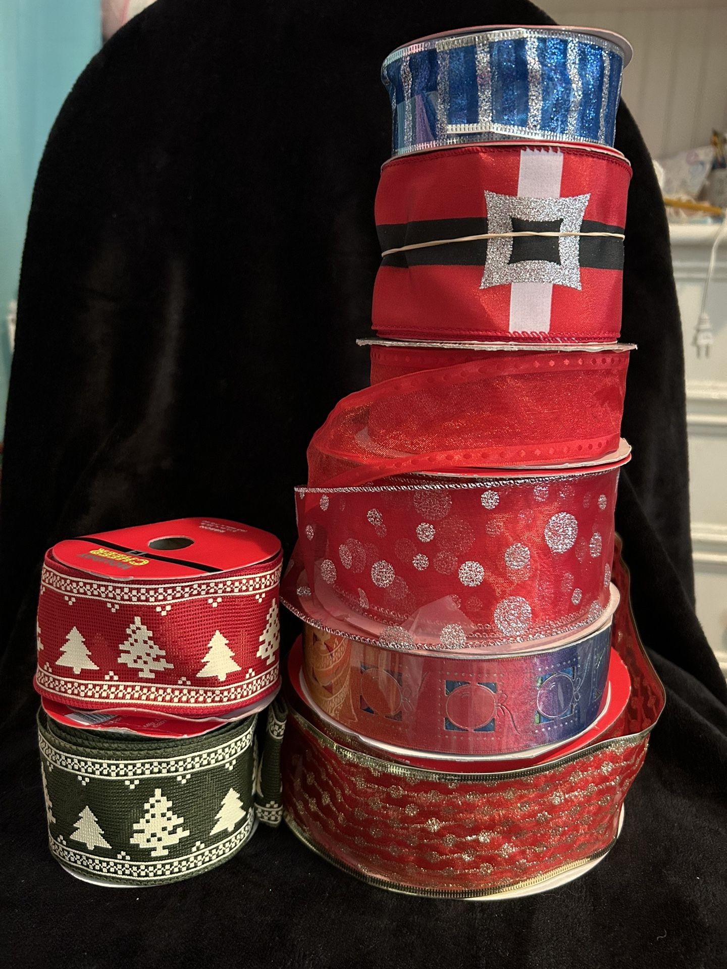9 Rolls Ribbon wire-edged, 1.5 - 2.5 inch $32 for All