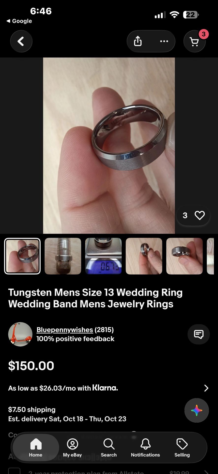 Tungsten Men's Ring 