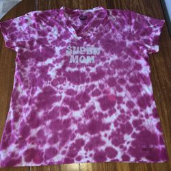 Life Is Good Size XL Super Mom Pink Tie Dyed Shirt 