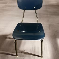 Vintage Mid-Century Industrial Chair - Blue / Chrome