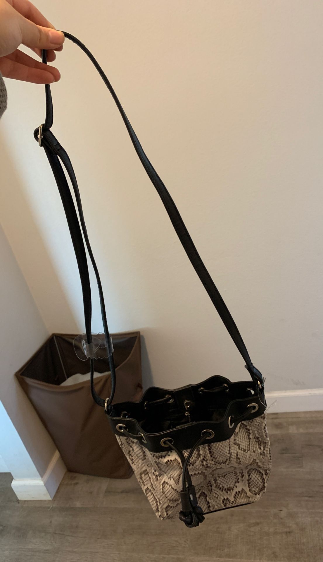 Brand new never used faux snake skin print purse
