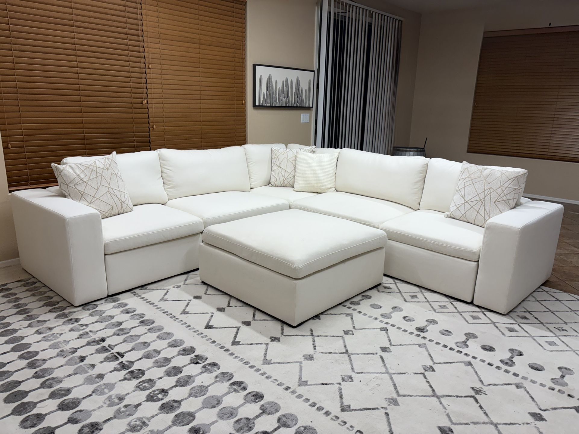 6pc White Cloud Sectional