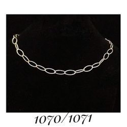 30" Solid Sterling Silver Diamond Cut Marquise Oval Link Runway Opera Necklace. CHARLES GARNIER of Paris, Made in Peru