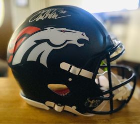 Terrell Davis Signed Broncos Riddell Speed Authentic Helmet Fanatics COA #30