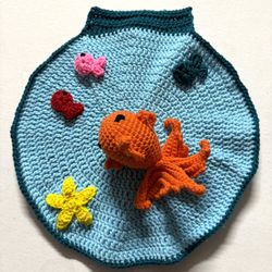 Goldfish bowl starfish Security LOVEY HandMADE crocheT baby blanket-SHOWER GIFT