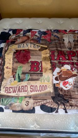 5by7 happy birthday rodeo backdrop W/ accessories