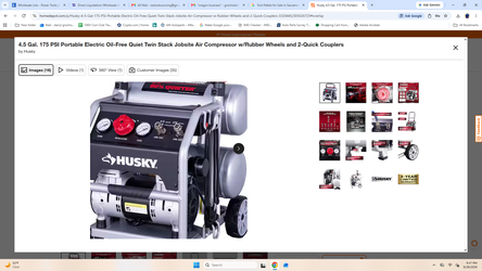 4.5 gallon husky quiet compressor