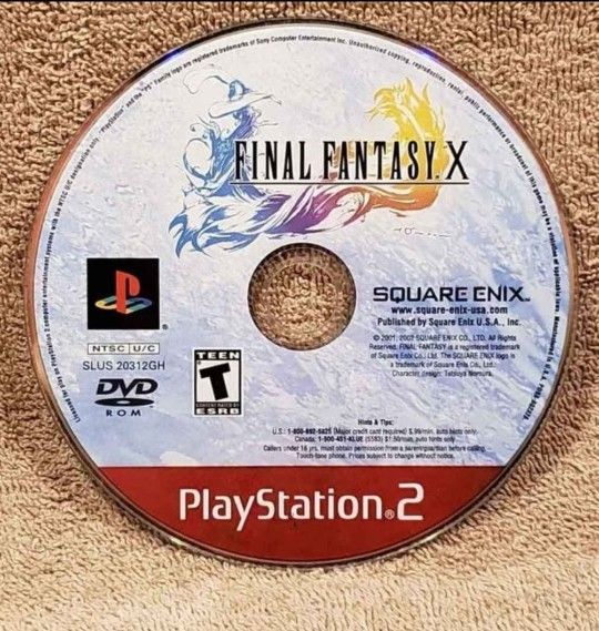 FINAL FANTASY X (2003 PS2) DISK ONLY FF 10 HUMANS EXTINCT LAND SONY PLAYSTATION 2 DISC