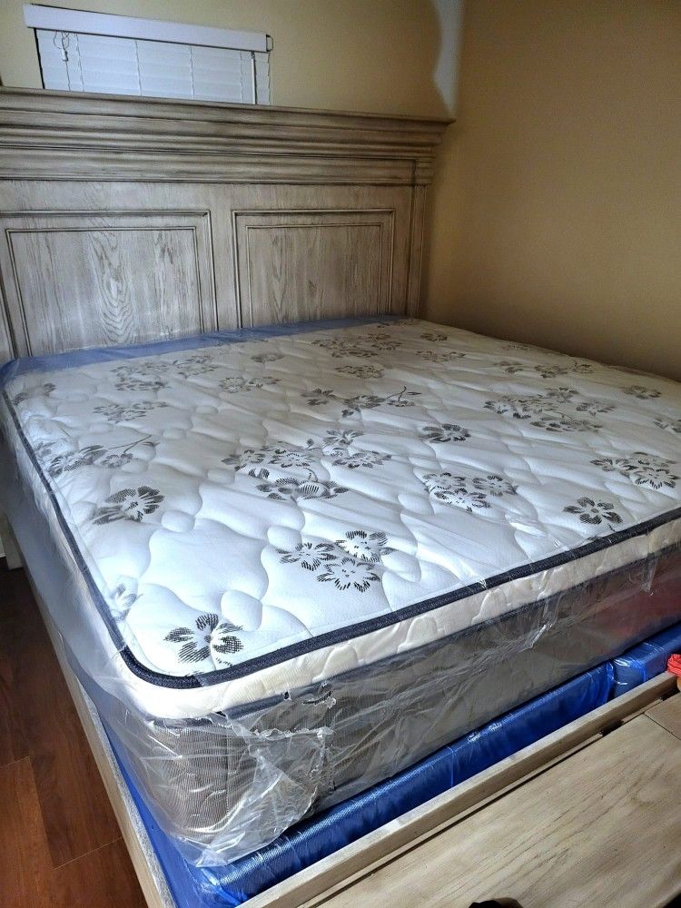 NEW KING PILLOW TOP MATTRESS AND BOX SPRING AVAILABLE FULL SIZE