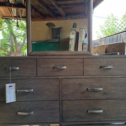 Drawer Dresser With Portrait Mirror. Open To Offers