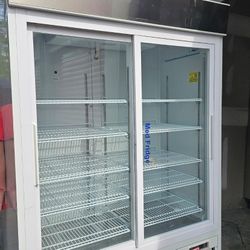 ABS 47 Cu Ft Glass Sliding Door Refrigerator 