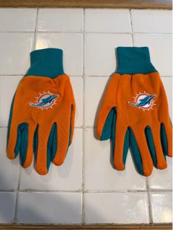 Miami Dolphins Themed Work Gloves with Logo