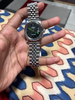 Rolex Datejust Stainless Steel Green Dial Watch