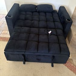 Black Convertible Sofa Bed 