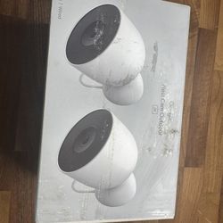 Google Nest Outdoor Smart Security Camera (Wired, 2nd Gen) 2-Pack - Snow