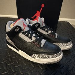 ***Nike Air Jordan 3 Retro OG Black & Cement Grey 9.5***