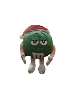 Gemmy Green M&M Plush Posable Christmas Porch Greeter Santa Hat 24” Tall Large