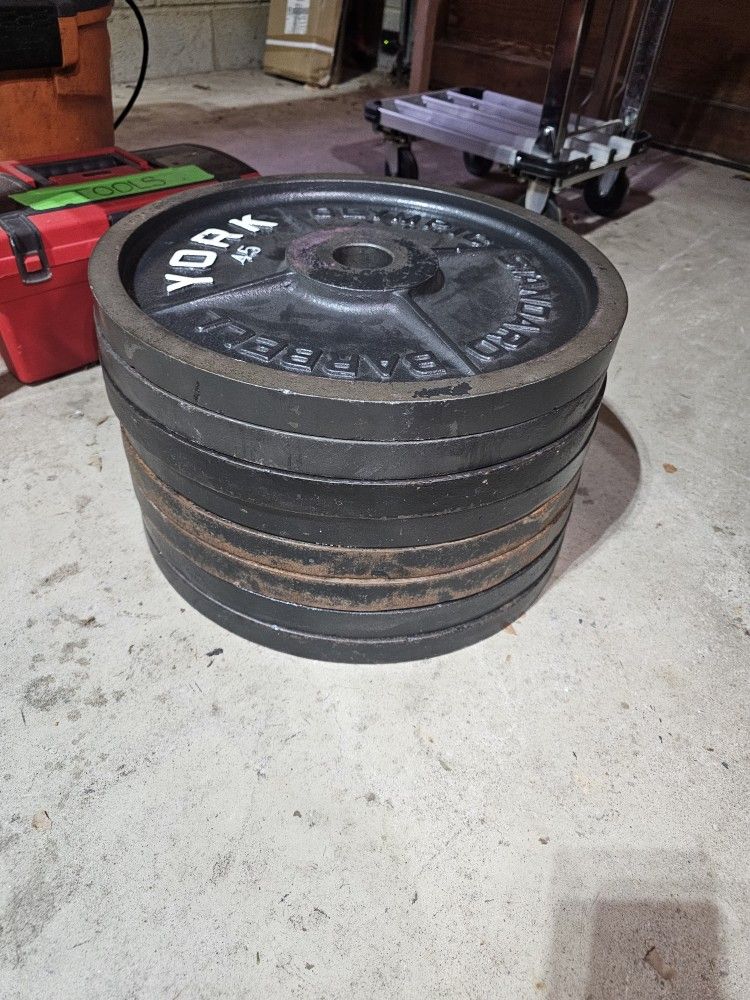 360lbs milled vintage York Olympic 2" weights