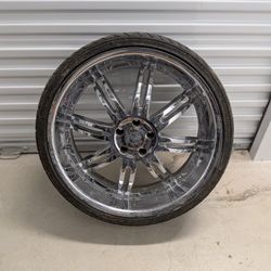 Merceli Chrome Wheel with Tire – 22”