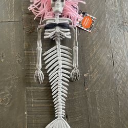 NEW - Pink Mermaid Hanging Skeleton Halloween For Jeep, Garage, Man Cave, She Shed