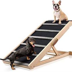 Dog Ramp for Bed - Extra Wide - Excellent Traction, Pet Ramp for Small Large Dogs to Get on Couch Car, Non-Slip Rubber Surface, 17W, Hold up to 200lb,