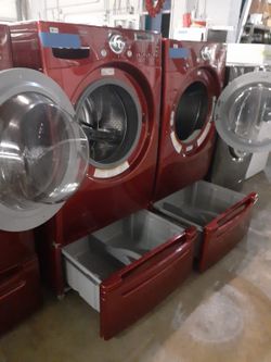 LG front load washer and dryer set with pedestal working perfectly with 4 months warranty
