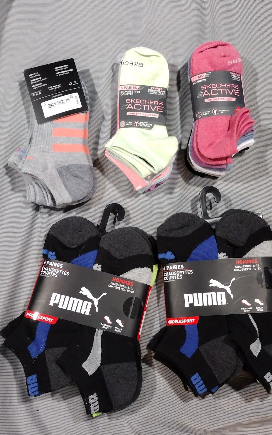 2 pack men's socks and 3 packs women's socks/ $35 All of them