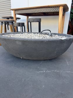Round Concrete Outdoor Gas Fire Pit Bowl