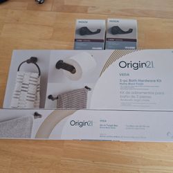 New - Matte black bathroom hardware