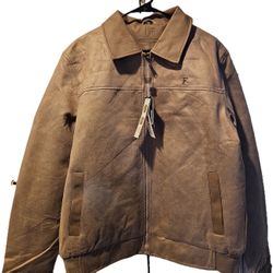 Ferrari F-Collection Men’s Tan Suede Bomber Jacket – Size XL