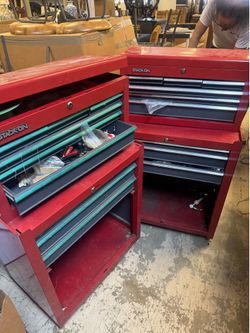 Pair of Stack-On Floor tool boxes - As is