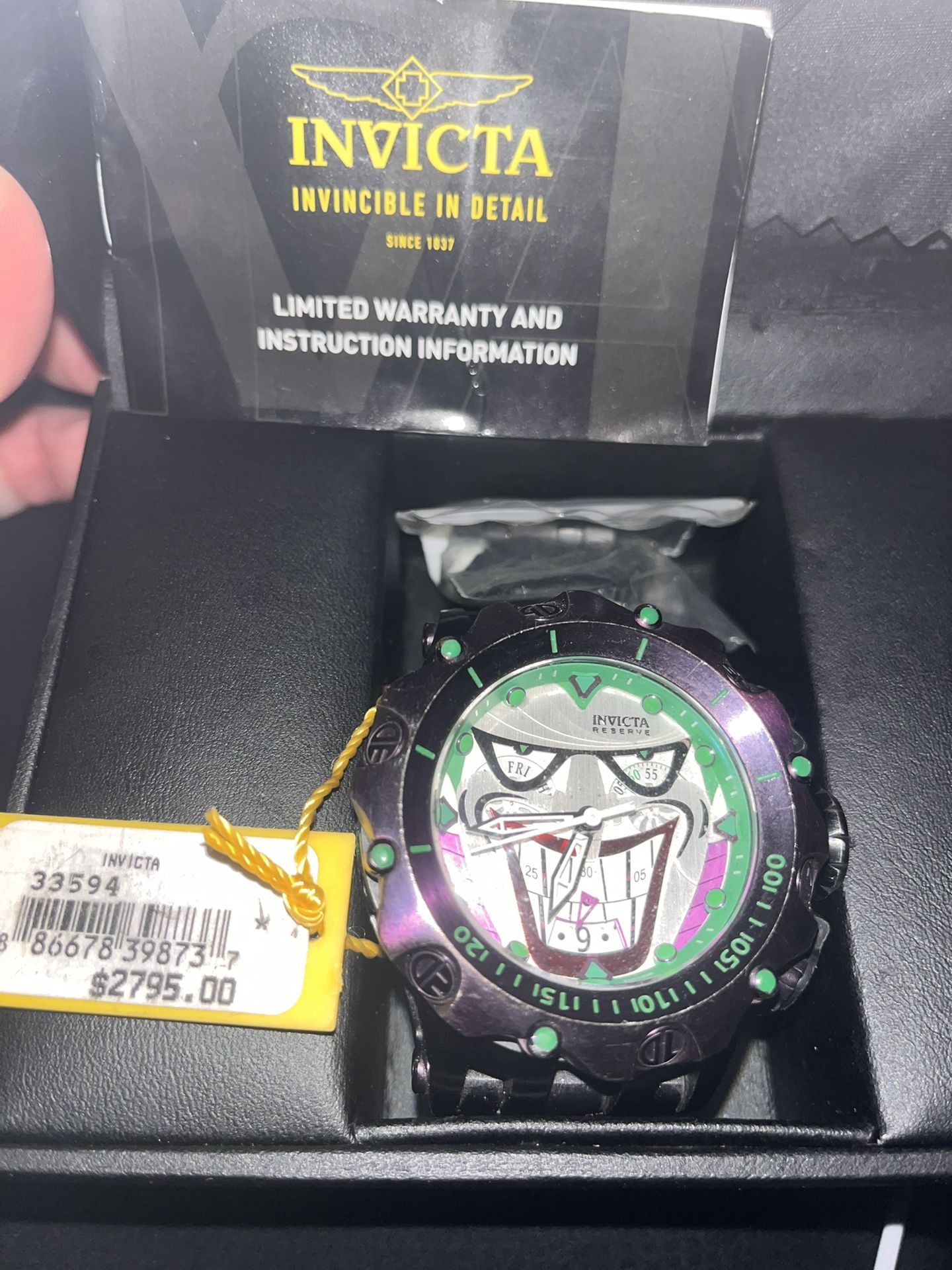 Mens Invicta Limited Edition DC Comics “JOKER EDITION “ Mint Condition 