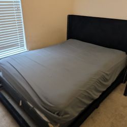 Queen Size Mattress, Box Spring And Frame