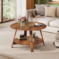 Wood Round Coffee Table