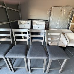 4  Grey Bar Stools