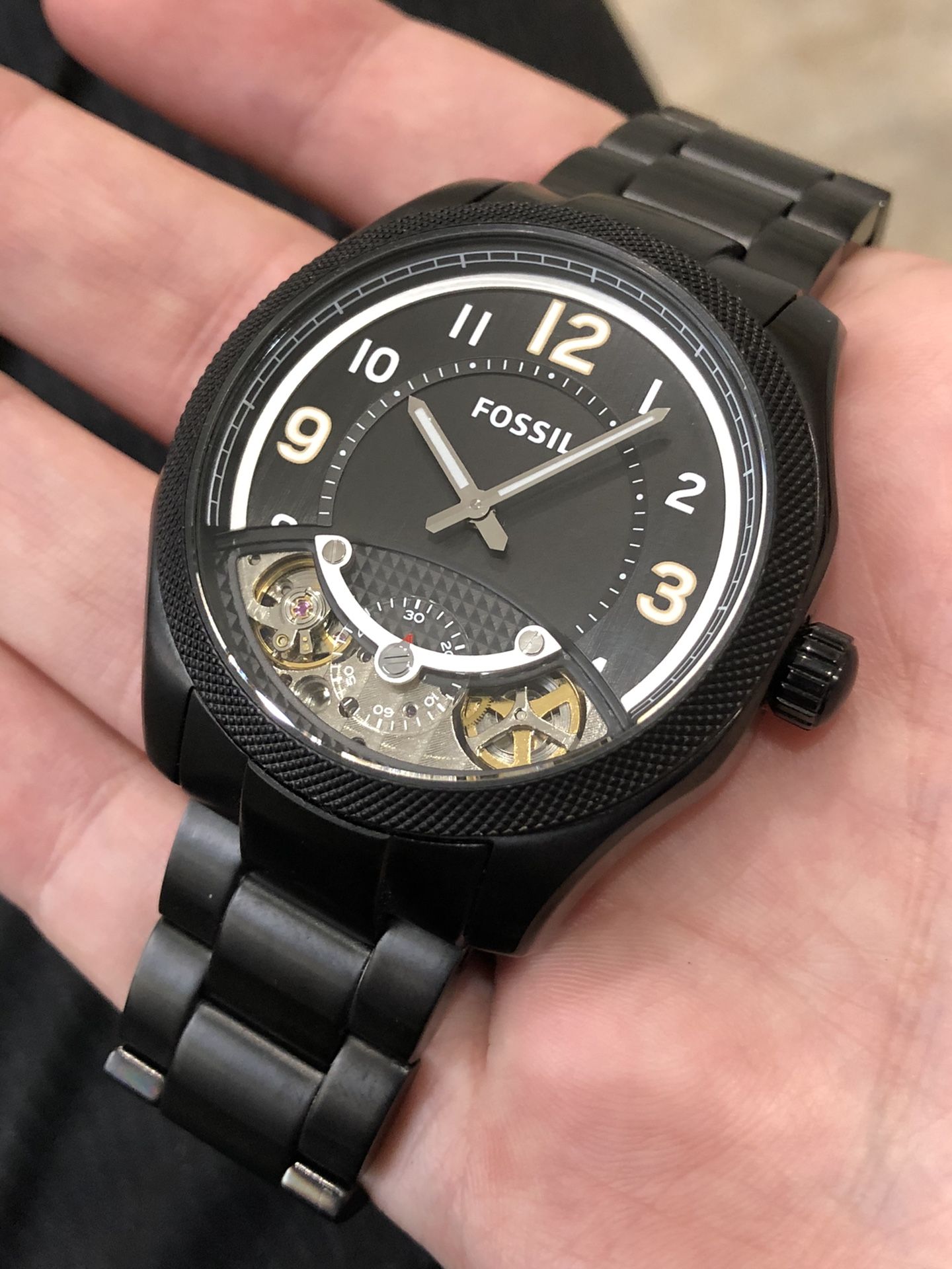 $275 Fossil Automatic Men’s All Solid Steel Luxury Watch Authentic