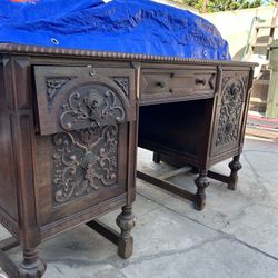 vintage double-pedestal desk
