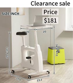 🥨 FLEXISPOT Exercise Bikes for Home, Space-Saving Integrated Desk Bike, Stationary Bikes Indoor Bikes with 8-Level Resistance, 2D Desktop, Optional L