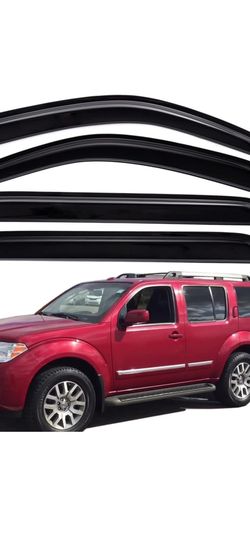  Deflectores para ventana lateral de montaje exterior, protectores de lluvia, humo oscuro, inastillables, juego de 4 piezas, se adapta a Nissan Pathfi