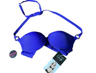 Smart & Sexy Swim Extreme Mega Push Up Bikini Swimsuit Top Women 32B Purple NEW