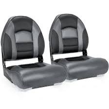 A Pair of Marine High Back Folding Fishing Boat Seat,Stainless Steel Screws Included